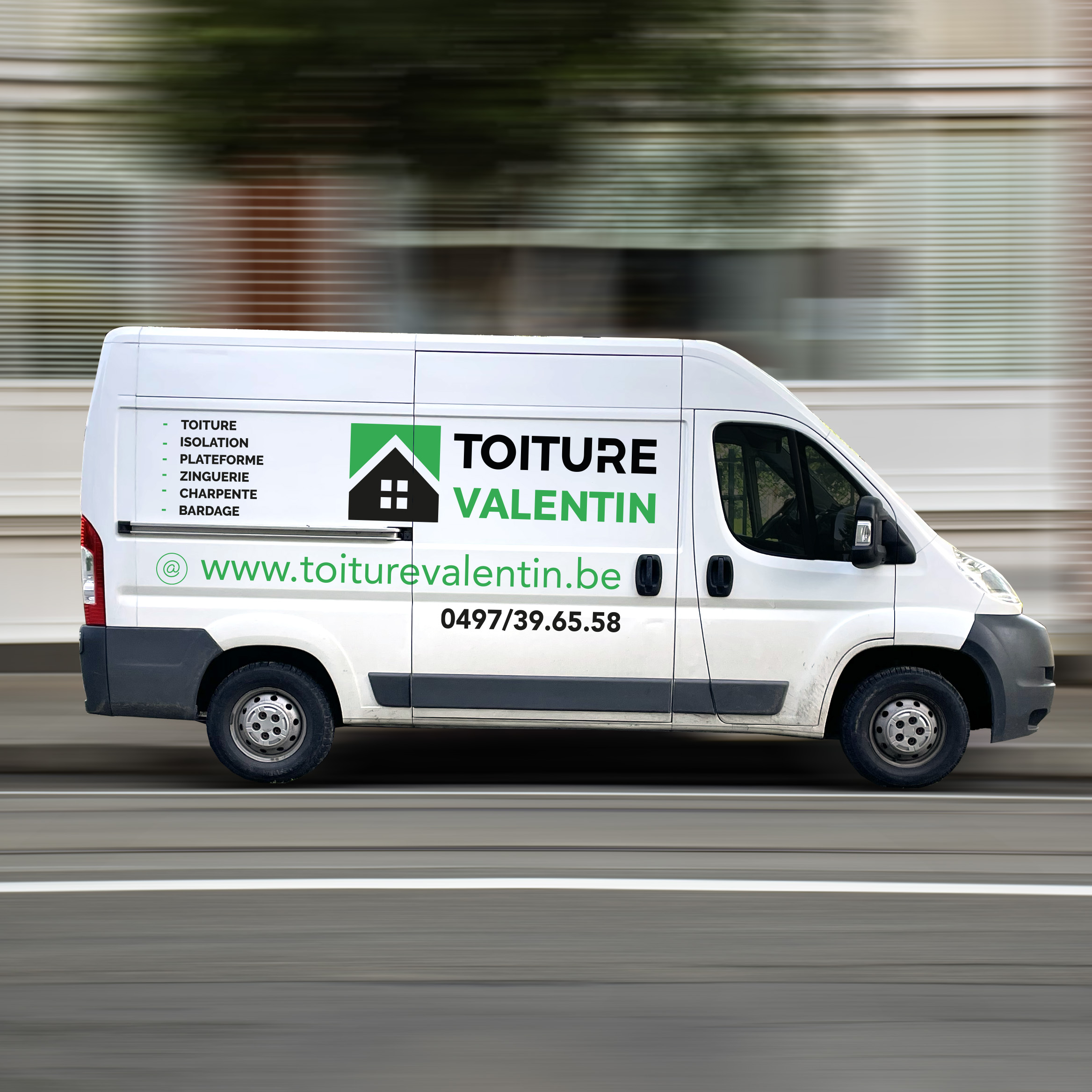 Lettrage pour société de Toitures